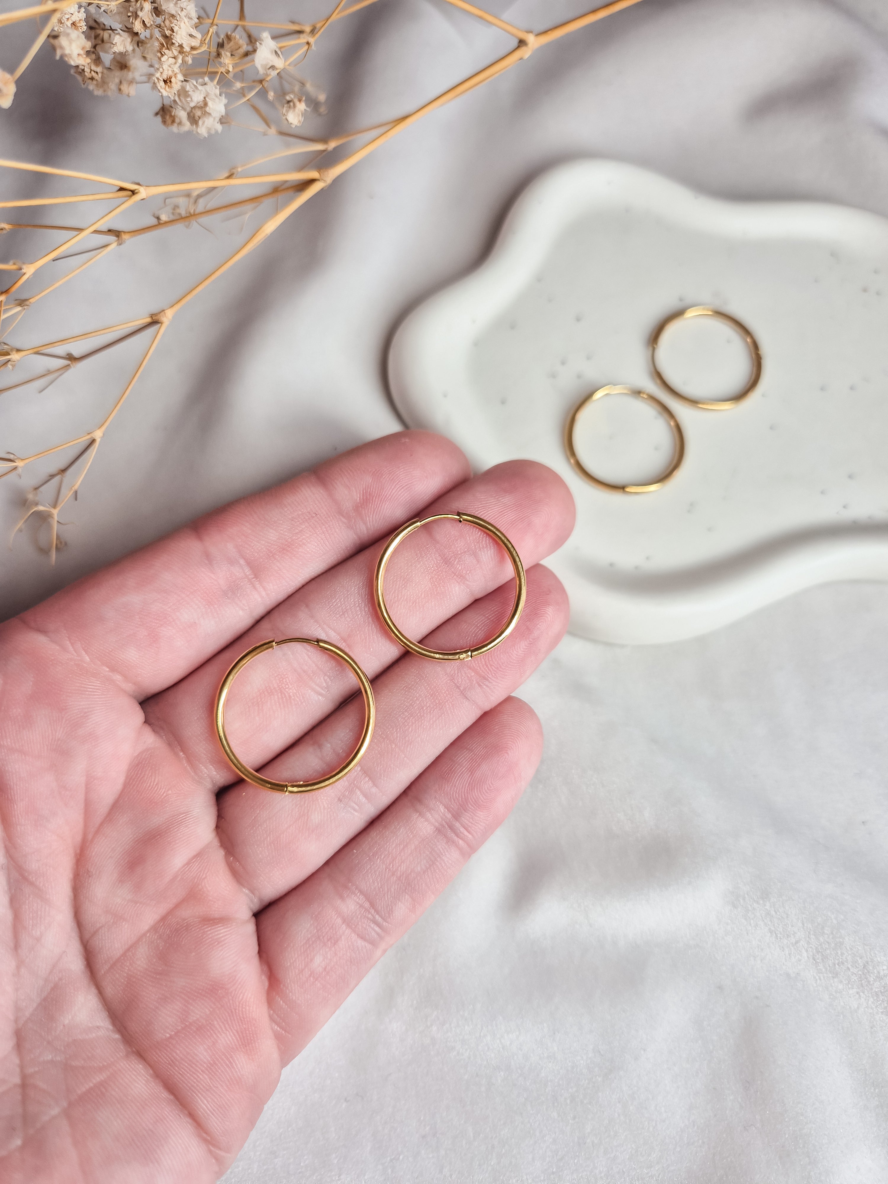 Creolen 20mm Stainless Steel 18K Gold Plated