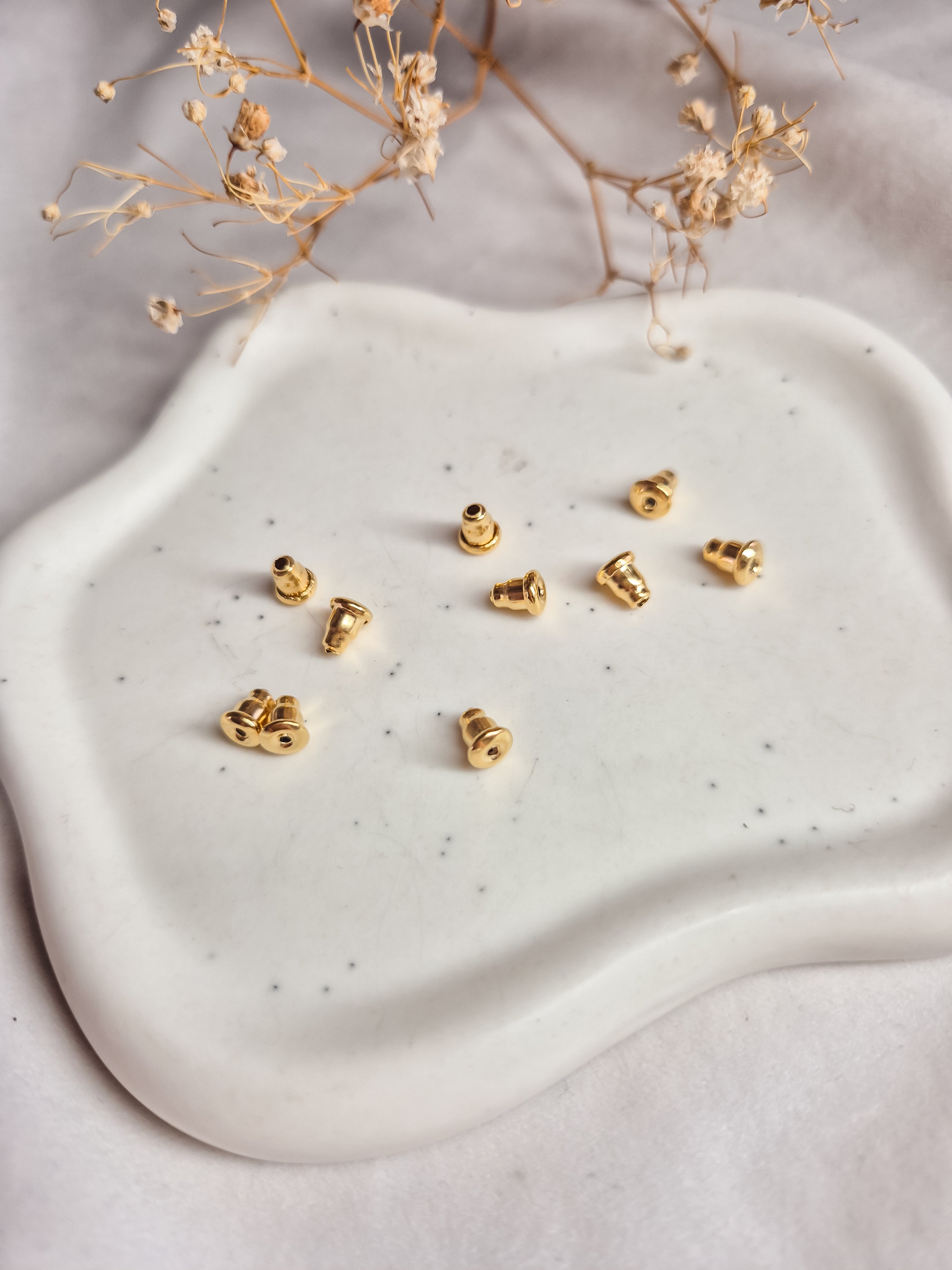 Oorbelstoppers Bullet Stainless Steel 18K Gold Plated